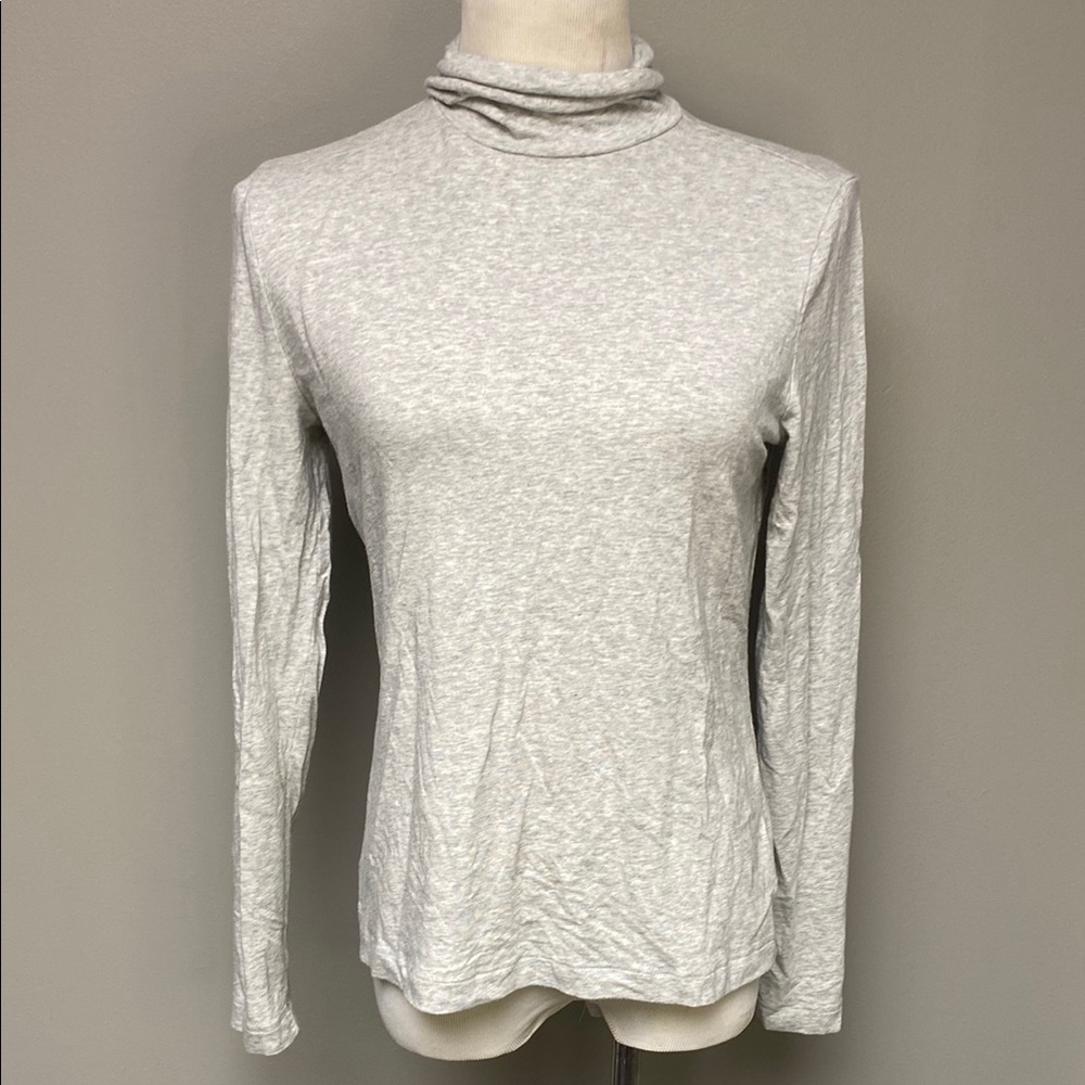 Banana Republic Gray Fitted Ribbed Long Sleeve Tee